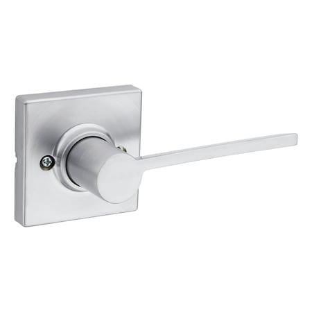 Kwikset Right Hand Ladera Lever with Square Rose Half Dummy Satin Chrome Finish 488LRLSQTRH-26D